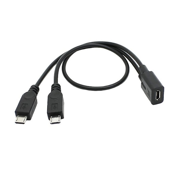 Micro USB hona till micro USB hane splitterkabel Dataöverföring 30 cm lång null none
