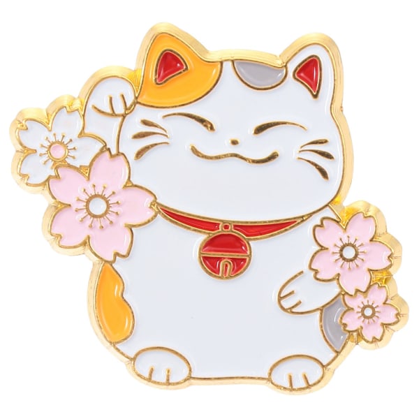 1 st Kattbrosch Brosch i japansk stil Tecknad Fortune Cat Pin Klädertillbehör (slumpmässig stil) Lucky cat pattern 2.5X2.5X0.5CM