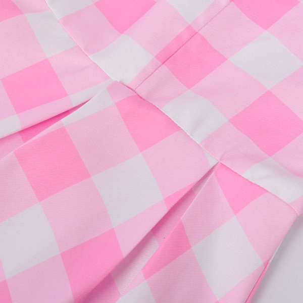 Anime Cosplay Kostym Rosa Denim Cosplay Outfit Vuxen Rosa Rutig Cosplay Klänning med Tillbehör Halloween L