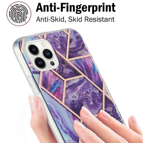 Marble TPU- case för iPhone 15 Pro Max Dark purple