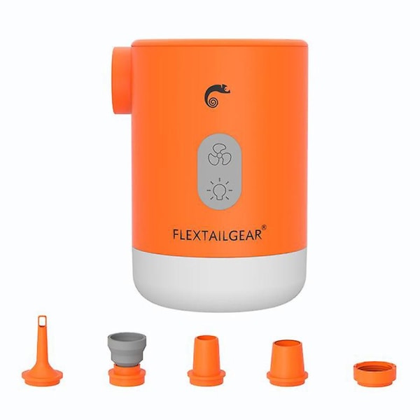 Max Pump 2 Pro Portable Mini Air Pump Campingutrustning Elektrisk uppblåsare USB laddningsbelysning för utomhusbruk Orange