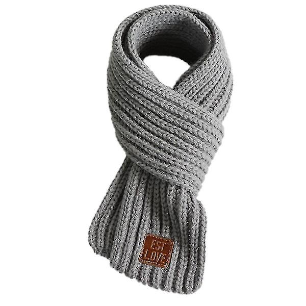 Småbarn Barn Halsduk Pojkar Flickor Vinterstickade Varma Halsdukar Hals Warmer_mi grey