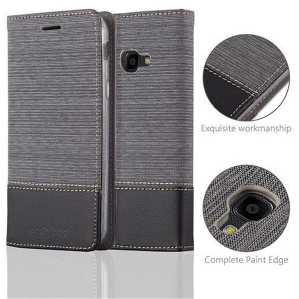 Samsung Galaxy XCover 4 / XCover 4s Hülle Cover Case Etui - im Jeanslook mit Stand Funktion och Kartenfach GREY BLACK Galaxy XCover 4 / XCover 4s