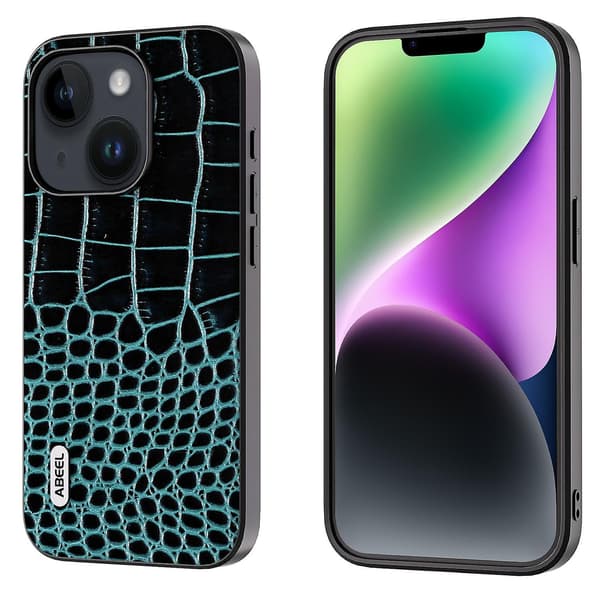 Krokodilmönster i case för iPhone 15 Blue