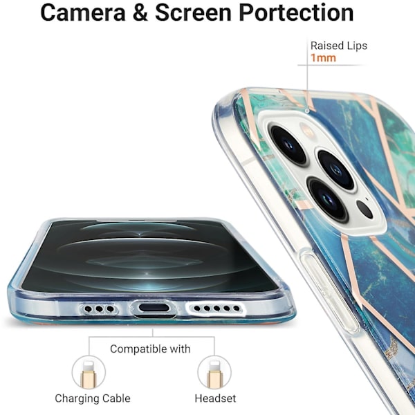 Marble TPU- case för iPhone 15 Pro Multicolor