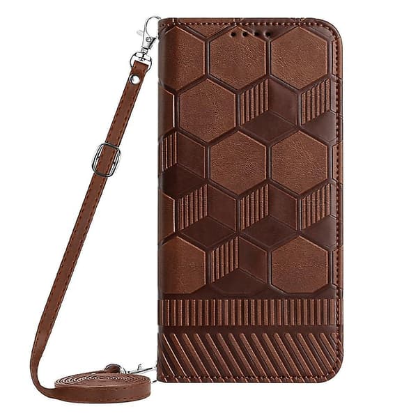 Crossbody PU- phone case för iPhone 15 Plus Brown