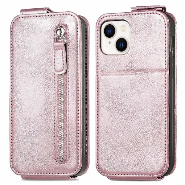 Dragkedja Plånbok Case För iPhone 15 Plus Pink