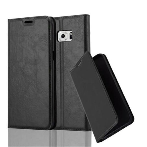 Samsung Galaxy S6 EDGE PLUS Cover Case Case - med stativfunktion och kortplats NIGHT BLACK Galaxy S6 EDGE PLUS