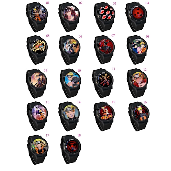 Naruto Waterproof Touch Mode LED Watch Uzumaki Naruto