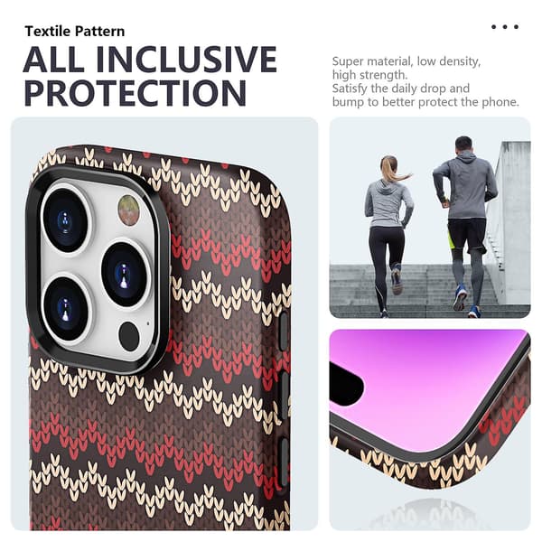 Textile Texture Matt Case för iPhone 15 Pro Red