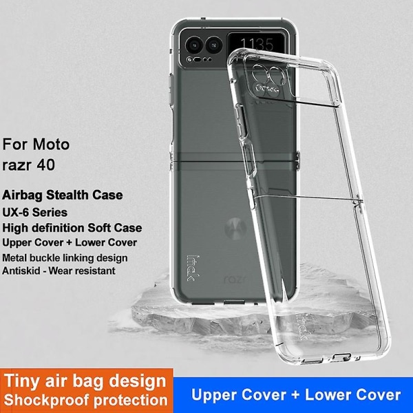 IMAK UX-6-serien för Motorola Razr 40 5G TPU- case Airbags Transparent cover null none