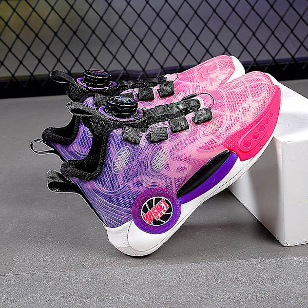 Barn Sneakers Pojkar Basketskor Halkfria Barn Sportskor 3Bzx2303 Purple 36