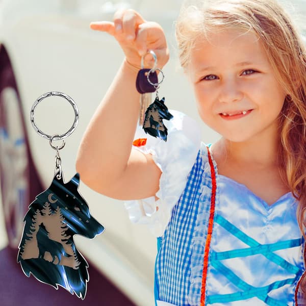 Wolf Key Chain, Plateau Wolf Decoration, Wolf Key Chain Gift Blue