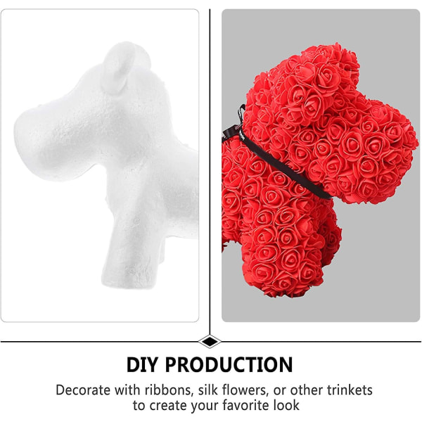 Styrofoam Polystyrene Modellering Skum Polystyren Hundformer Vita Craft Foam Bollar För Gör-det-själv Rose Valp Blomsterdekor Jul Mittpunkt Cra null none