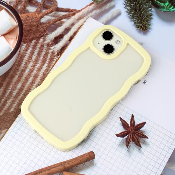 Wave TPU Clear PC- case för iPhone 15 Yellow