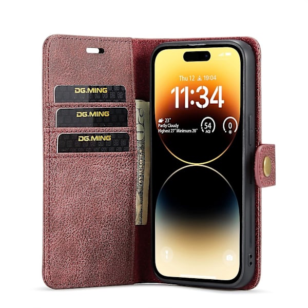 Crazy Horse Case för iPhone 15 Pro Red