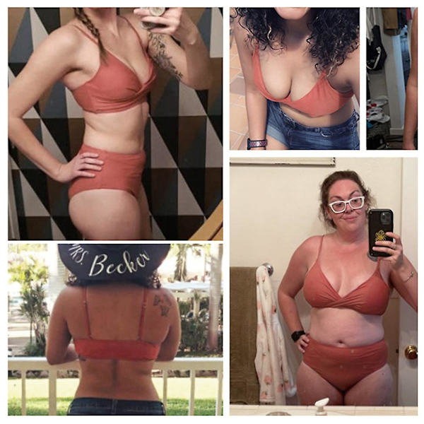 Delad baddräkt för dam Retro Bikini Baddräkt Bikini Sommarbaddräkt m
