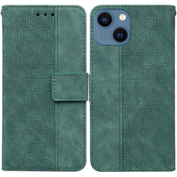 Geometriskt präglat case för iPhone 15 Plus Green