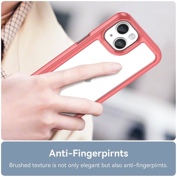 Akryl + TPU phone case för iPhone 15 Plus Red
