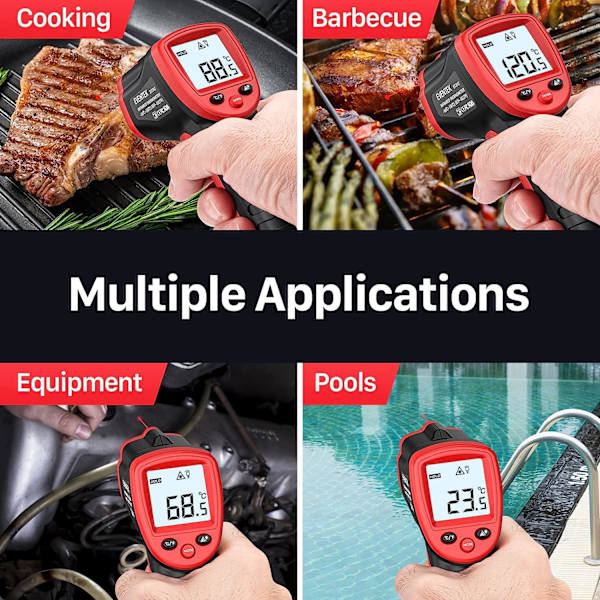 Infraröd termometer, Eventek IR lasertermometer -50°C-550°C (-58°F-1022°F), kontaktfri digital temperaturpistol
