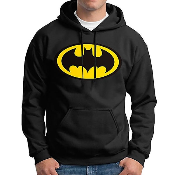 Män Superman Batman Hoodie Pullover Sweatshirt Resor Hoodies Presenter Black 2XL