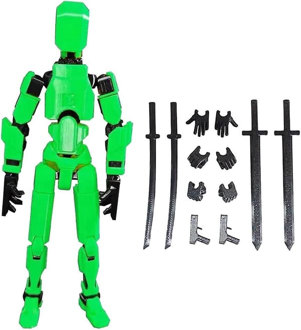 3D Titan T13 Multi-Jointed Action Figur Toy for Him -Blå Green