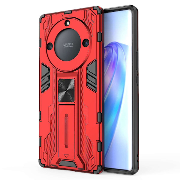 For Honor Magic 5 Lite 5g /x40 5g / X9a 5g Kickstand Phone case Dropsäkert hård PC Mjuk Tpu Hybrid Cover Red