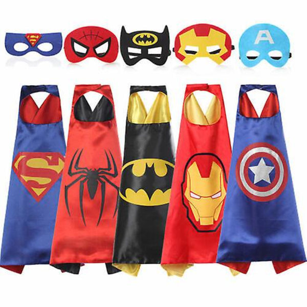 Barn Pojke Marvel Superhjälte Cosplay Superman Dc Kappa Kap med ögonmask Fest Tjusklänning Kostympresent Transformers none