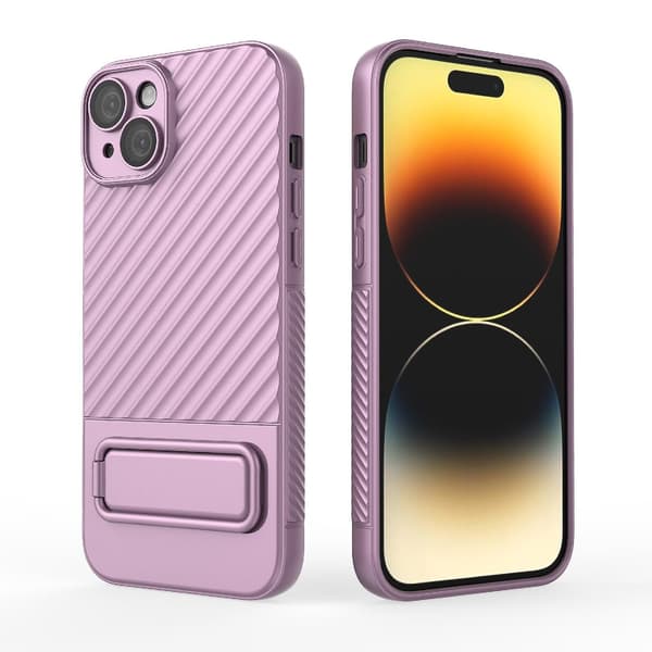 Wavy Texture TPU- case för iPhone 15 Plus Purple