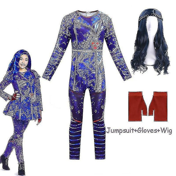 Descendants 3 Audrey Costume Girl Fantasia Halloween Kostym För Barn Fancy Party Dam Jumpsuit Evie Mal Cosplay Costume 9T Audrey 2 pc