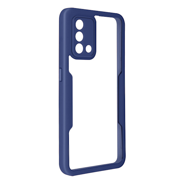 Case för Oppo A74 4G Plexiglas Bak och Polymer Front Blue