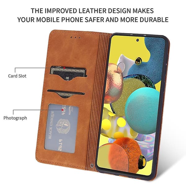 För Samsung Galaxy A51 5g Busines Case Brown