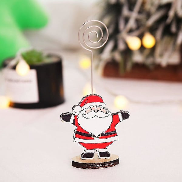4 Stuks Leuke Kersttafel Kaart Memo Houder Stand, Foto Clips Houder Bureaustandard För Memo Papier Notitie