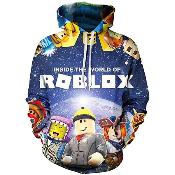 Roblox Barn Pojkar Flickor Luvtröja Sweatshirts Långärmad Printed Jacka Toppar Kappa E 8-9 Years