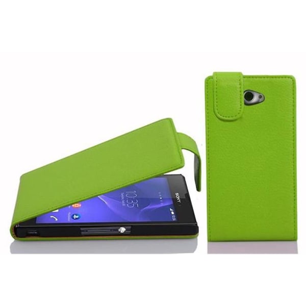Sony Xperia M2 / M2 AQUA Hülle Handy Cover Flip Case Etui - med texturerad yta APPLE GREEN Xperia M2 / M2 AQUA