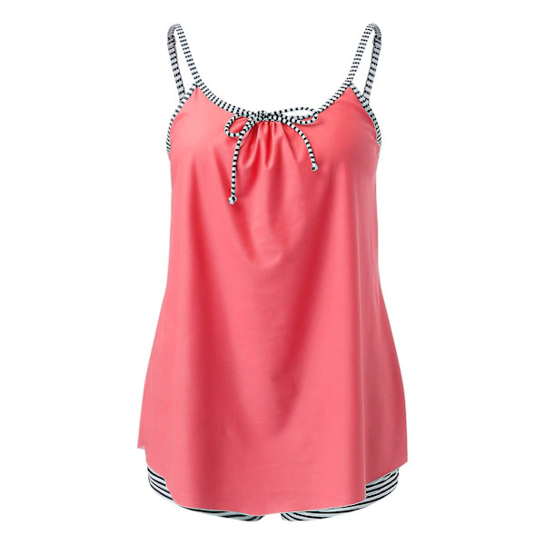 Baddräkt Kvinnor Hög midja Baddräkter Kvinnor Konservativt print Strappy Back Set Tvådelade Baddräkter Baddräkter Baddräkter Red M