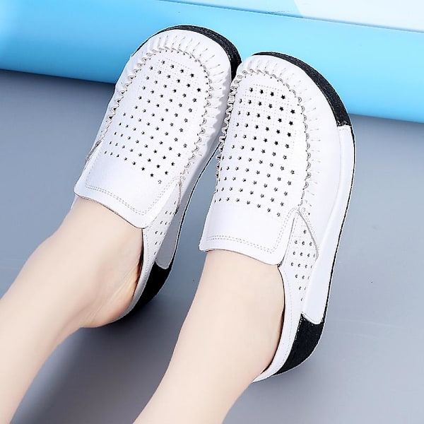 Damer Casual Mode Skor Loafer Skor Mamma Skor 3Au688 White 37