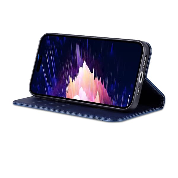 AZNS Calf PU case för iPhone 15 Dark blue