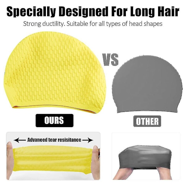 Cap Silikonelastisk cap för män och kvinnor R yellow