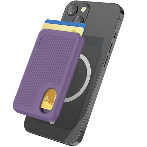 Korthållare för telefonbaksida för Magsafe Strong Magnetic Rfid Shielding Silikonplånbok kompatibel Iphone Black