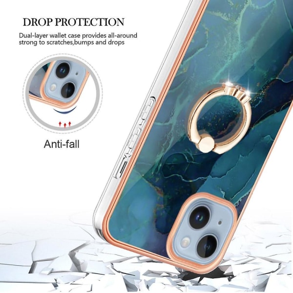 Marble IMD TPU- case för iPhone 15 Plus Green