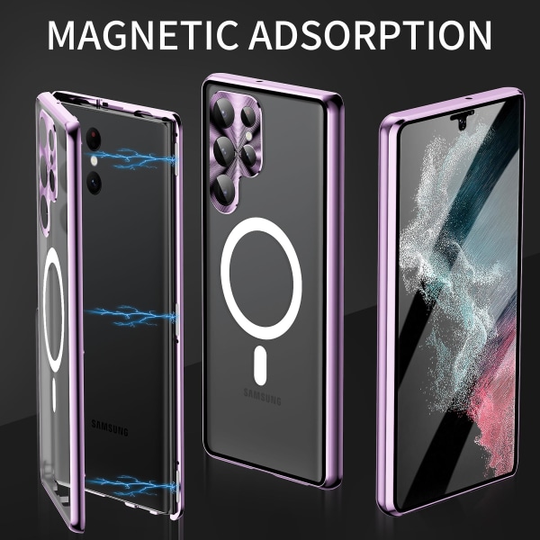 Metall Magsafe case kompatibelt med Samsung Galaxy S23 Ultra, case med kameraskydd Green For Galaxy S23 Ultra
