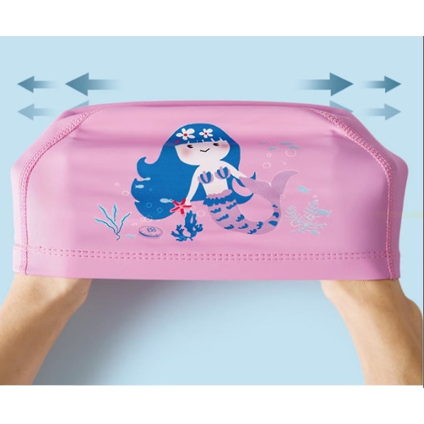 Söta barn badmössor cap tecknad elastisk pu cap cap för pojkar flickor, 23*18cm pulver