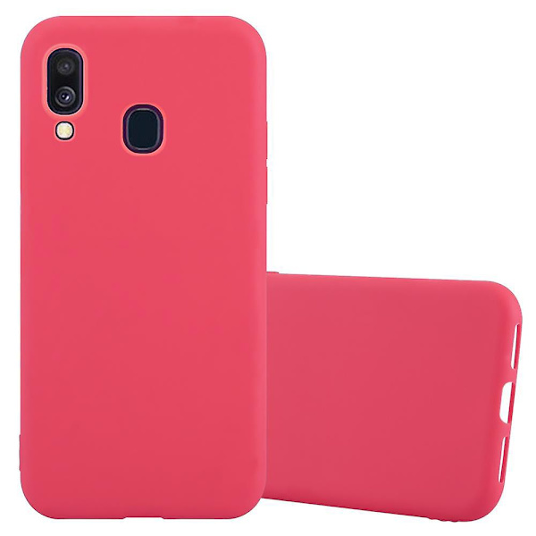 Samsung Galaxy A40 Hülle Handy Cover TPU- case - matta färger CANDY RED Galaxy A40