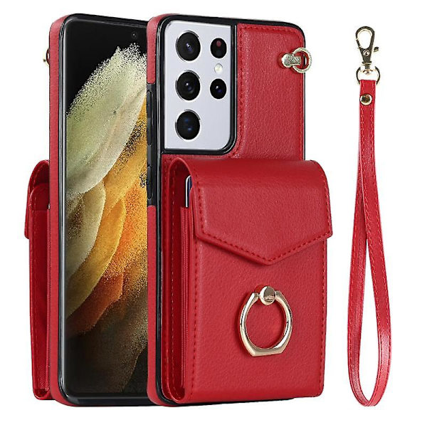 För Samsung Galaxy S22 5G Stöldskydd RFID-kortplats phone case(röd) null none