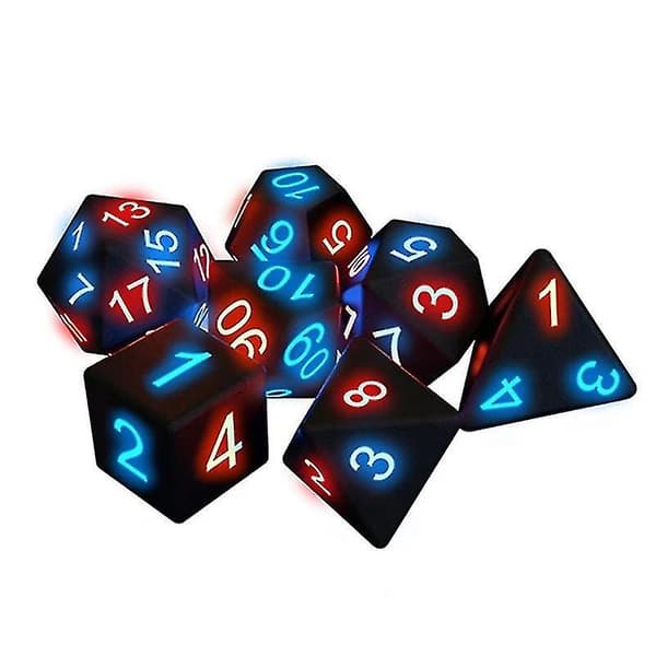 7 st/ set Den elektroniska tärningen Glow Led tärningar Magic Trick Pixels Dnd Board Rollspel Mtg Bordsspel null none