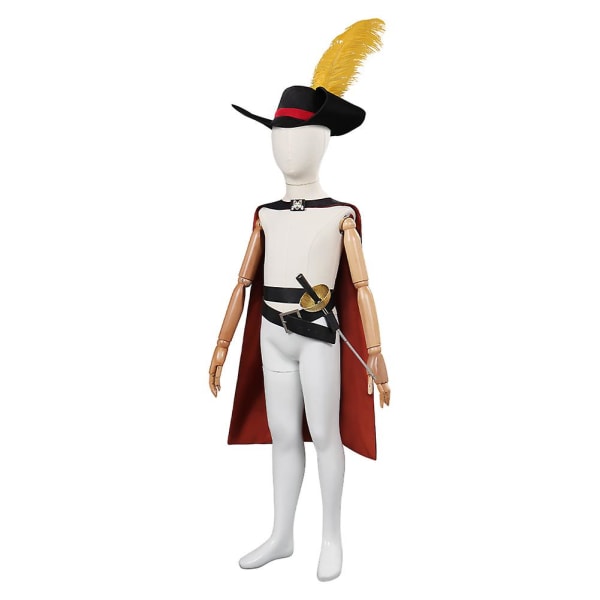 Barn Puss Cos In Boots Cosplay Kostym Kappa Bälte Hatt One Set Outfits Barn Pojkar Halloween Karneval Rollspelsdräkt (svärd ingår ej 130