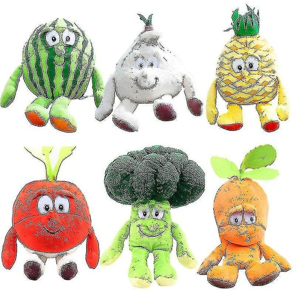 25 cm söt tecknad frukt- och grönsaksdocka plyschleksak Banan Jordgubbsbroccoli Radish