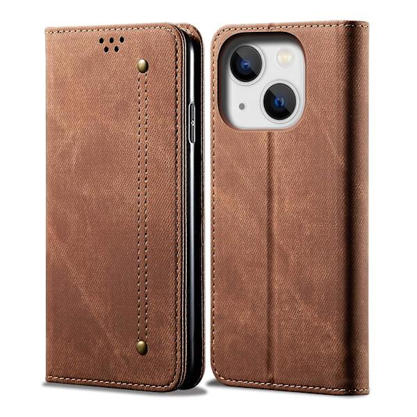 Denim Texture Case för iPhone 15 Plus Brown