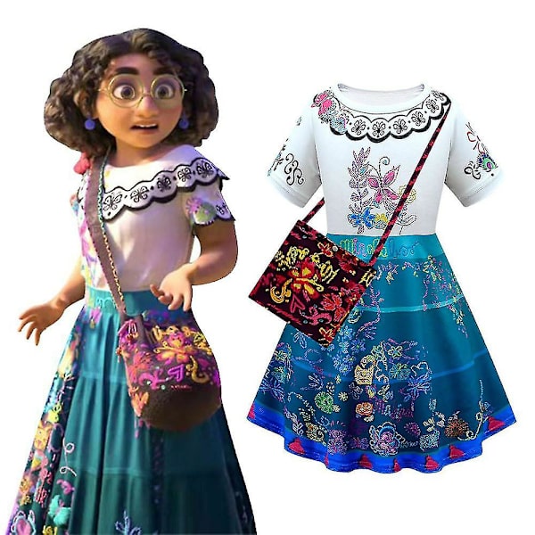 6-12 år tjej Encanto Mirabel Cosplay Klänningar Födelsedagsklänning Kostym 11-12 Years